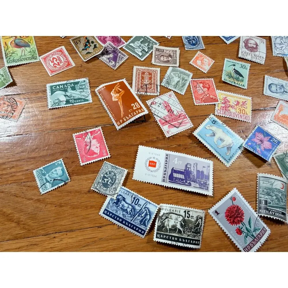 Large Vintage Worldwide Postage Stamp Lot 150+ Used International Stamps 1950s-7